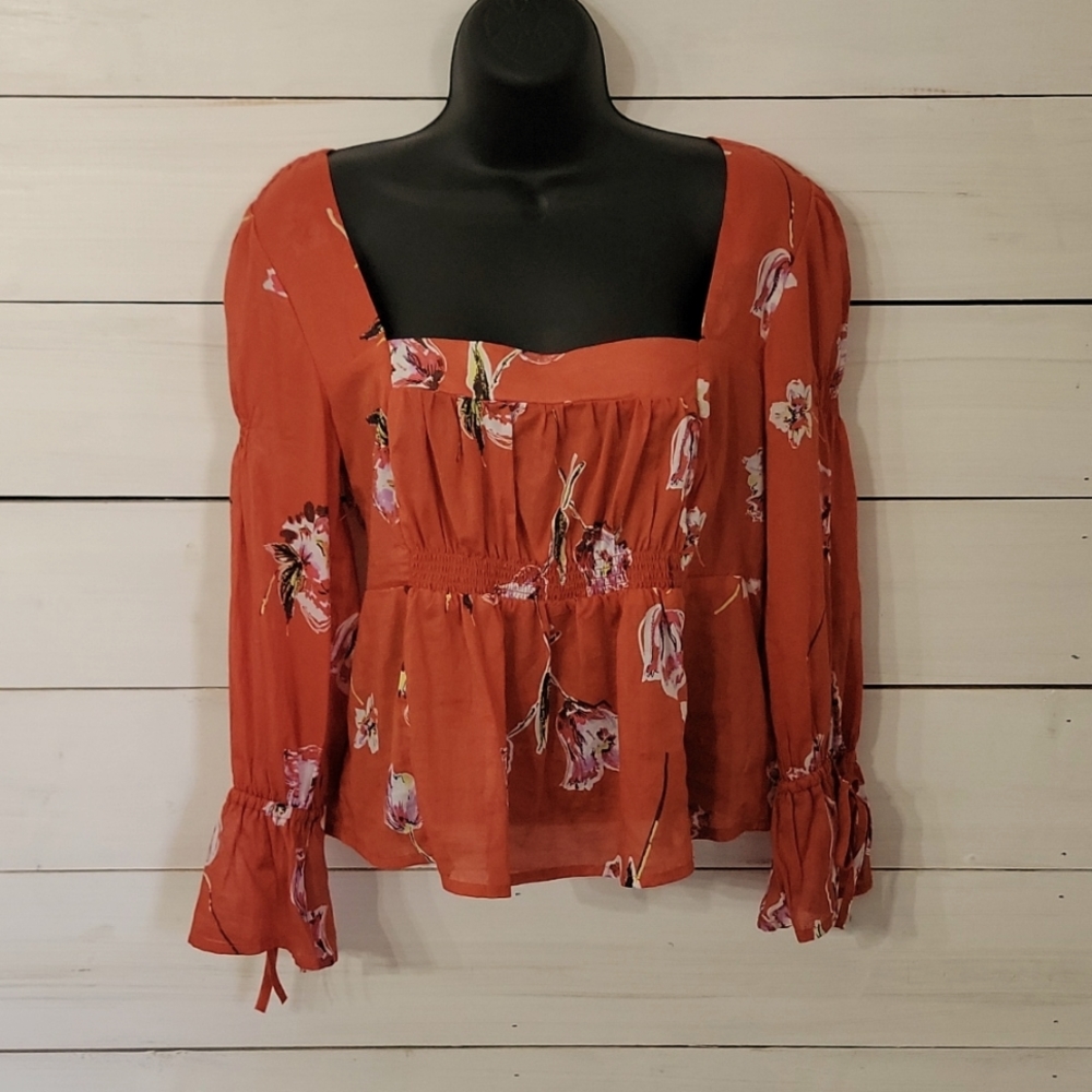 Free People Blouse Small Burnt Orange